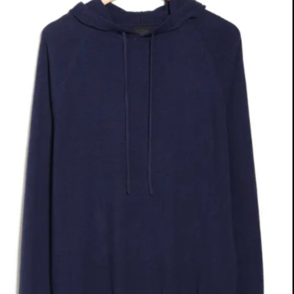 14TH AND UNION Cotton Cashmere Trim Fit Sweater Hoodie SZ LARGE - Picture 1 of 2